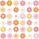280pcs Spring Daisy Temporary Tattoos Stickers Hippie Theme Tattoo Stickers Waterproof Boho Groovy Face Body Sticker for Adults and Kids Cute Cartoon Printing Groovy Theme Spring Floral Party Supplies