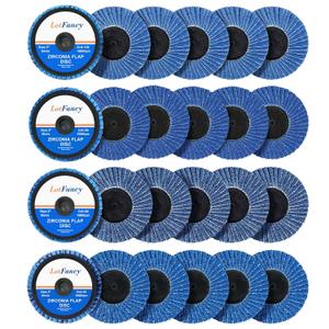 LotFancy 3 Inch Flap Disc, 24PCS 40 60 80 120 Grit Assorted Grinding Wheels, Roll Lock Sanding Disc, High Density Zirconia Grinding Disc, Flat Type 27