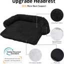 GGIB Calming Dog Bed Fluffy Plush Dog Mat for Furniture Protector with Removable Washable Cover for Large Medium Small Dogs and Cats (Extra Large (53x39.3x6), Black)