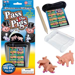 Winning Moves Pass The Pigs Games USA, a Hilarious Pig Dice Game, Family Favorite for Over 40 Years, for 2 or More Players, Ages 7+ (1046)