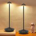 Portable Led Cordless Lamp Table Light 2 Pack, Rechargeable 6000mAh Battery Outdoor Table Lamp for Dinning Restaurant Patio Bedroom Camping, IP54 Waterproof, Dimmable