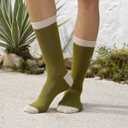loomdale comfort coffee socks for hiking running everyday wear (US, Numeric, 5, 11, Regular, Regular, Olive Green)