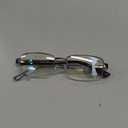 Missfive Mens Premium Multifocus Reading Glasses 0 Power on Top Center, Blue Light Blocking Far/Mid/Near Progressive Multifocal Readers Metal Frame With No Broken Spring Hinge, 2.5x, Blue