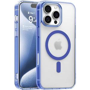 S. Tedazo Magnetic Case for iPhone 16 Pro Compatible with MagSafe & MIL-Grade Protection,Not Yellowing,Scratch-Resistant,Translucent Matte Back Slim Phone Cover for iPhone 16 Pro-Blue