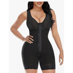 YIANNA Fajas Colombianas Shapewear for Women Tummy Control Post Surgery Full Body Shaper Butt Lifter with Zipper Crotch Black 2XL