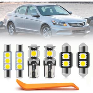 14pcs Accord Interior LED Lights Bulb Kit for Hon'da Accord 2008 2009 2010 2011 2012 Map Dome Trunk Lights Super Bright 6000K White LED Interior Light Bulbs Package + Install Tool