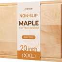 Hard Maple Wood Cutting Board for Kitchen Non Slip Feet Over Sink, 20"L x 16"W