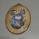 AEHIE Vintage Easter Chinoiserie Egg Oval Wall Art Decor, Blue and White Egg Canvas Artwork Framed, Farmhouse Chinoiserie Floral Easter Picture Oval Wall Art for Home Bedroom Living Room Decor, 11x8.5