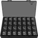 XL Pill Organizer 4 Times a Day, BUG HULL Large Weekly Pill Box for Travelling, Portable Pill Cases 7 Day pill Container Removable Daily Medicine Organizer for Cod-liver oil, Vitamins, Supplements (Black)