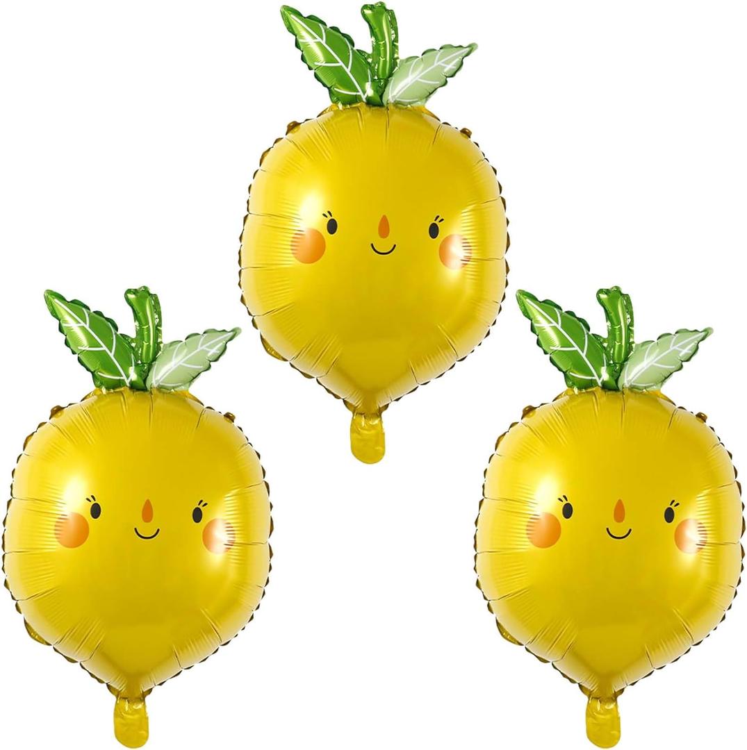 Lemon Balloons Summer Balloon Fruit Foil Balloons for Fruit Lemon Themed Birthday Party Balloons Arch Decor Summer Vacation Beach Pool Party Decorations Supplies Party Set-3 PCS