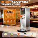 Commercial Hot Water Dispenser Water Boiler Countertop Auto-filling Stainless Steel Hot Water Machine Step-heating 104-212F Adjustable for Cafe Tea Shop Office Restaurant Hotel 1500W