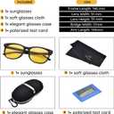 Night Vision Driving Glasses Polarized Anti-glare Clear Sun Glasses Men & Women Fashion (Black-1)
