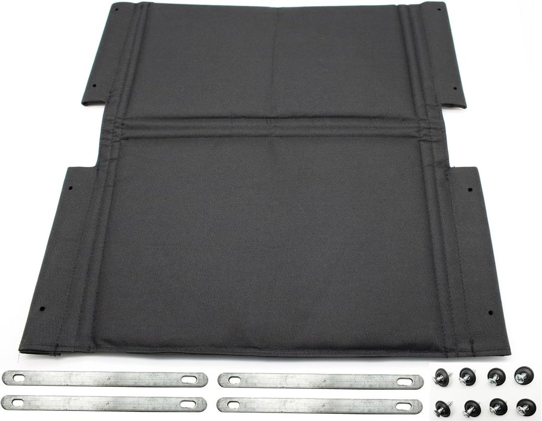 Transport Chair Back Cushion,Transport Chair Wheelchair Back Replacement Parts, Nylon Back Upholstery, 17 inches,Compatible: TR37E-SV,ATC17, etc.with core Iron and Hardware.STDS2349BLK.(1Ea,Black)