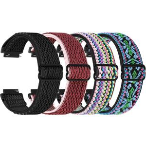 Elastic Quick Release 18mm Watch Bands Compatible with Garmin Venu 3S/Venu 2S/Vivoactive 4S/Vivomove 3S/Forerunner 255S/255S Music/Forerunner 265S, Adjustable Stretchy Nylon Loop Replacement Straps