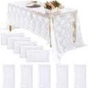 2 x Chumia 10 Pcs Lace Tablecloth Rectangular 60 x 120 Inch Wedding Rustic Tablecloth Overlay Rose Vintage Embroidered Wedding Reception Party Table Decorations for Bridal Tea Party
