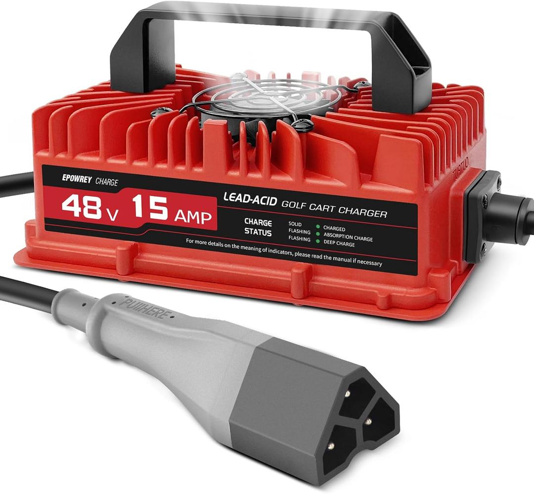 15 Amp 48 Volt Golf Cart Battery Charger (Lead Acid for EZGO RXV&TXT)