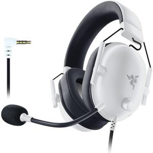 Razer BlackShark V2 X Gaming Headset: 7.1 Surround Sound - 50mm Drivers - Memory Foam Cushion - for PC, Mac, PS4, PS5, Switch - 3.5mm Audio Jack - White (3.5 mm)