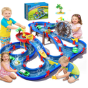 TERRAMUS 2-Tier Kids Watermill Water Table Toys, 124PCS Water Park Playset with Pump, Waterwheel, Summer Outdoor Water Toys Waterways for Backyard,Lawn,Beach,Pool,Gifts for Boys Girls Toddlers 3-5 4-8