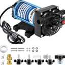 WASSERMANN 115V AC Fresh Water Pressure Booster Pump, 5.5 GPM 60 PSI,Self-Priming Diaphragm Pump with 8.2 FT Power Cord & Plug, Pressure Switch, for Garden Kitchen Bathroom RV Marine Camper, 1/2" NPSM