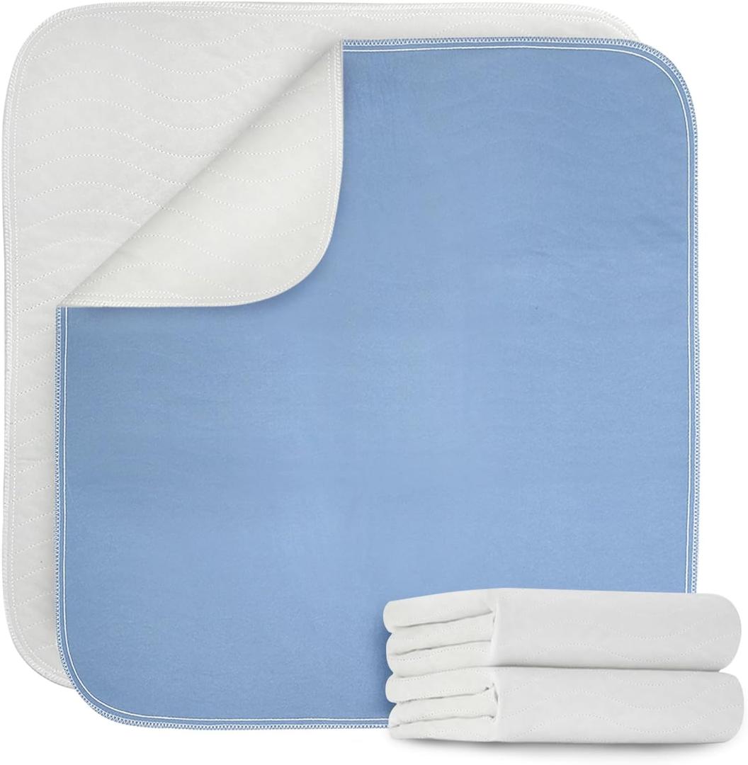 Gogreen Waterproof Reusable Underpads, 4-Layer Heavy Absorbency & Quilted Washable Pads for Kid, Adult, Elderly, and Pet, Bedwetting Incontinence Pad for Bed, Sofa, Floor, Couch (34" x 36", Pack of 2)