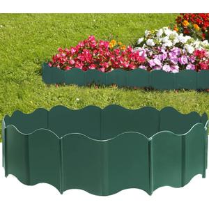 20 Pcs Garden Edging Border, 10.5ft Plastic No Dig Landscape Borders, 5.3 inch Tall Interlock Decorative Gardens Fences Edging, Flexible Lawn Flower Bed Border, for DIY Patio Walkway Yard (Green) 20 Pcs Garden Edging Border, 10.5ft Plastic No Dig Landscape Borders, 5.3 inch Tall Interlock Decorative Gardens Fences Edging, Flexible Lawn Flower Bed Border, for DIY Patio Walkway Yard (Green)