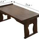 Japanese Wood Floor Table with Foldable Legs - Coffee Tables for Living Room, Bed Desk Tray,Meditation Altar, Laptop Desk