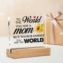 Desk Sign Mom Gift - Clear Acrylic for Mom's Day & Birthday, 4 x 4 Inches