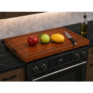 4-in-1 Noodle Board Stove Cover, Lightweight Wooden Stovetop Cover and Cutting Board for Electric, Glass, and Gas Stoves, Multi-Purpose Countertop Work Surface (Natural Acacia), 31"L x 20"W