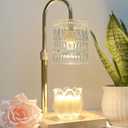 Candle Warmer Lamp with Dimmer & Timer, Brithday Gifts for Mom Women, Adjustable Height Wax Warmer for Jar Candles, House Warming Gifts for New Home Decor (Clear)