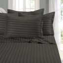 Elegant Comfort Best, Softest, Coziest 6-Piece Sheet Sets! - 1500 Premier Hotel Quality Luxurious Wrinkle Resistant 6-Piece Damask Stripe Bed Sheet Set, King Grey