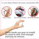 Strong Neodymium Magnetic Hooks, Rare Earth Magnetic Hooks Heavy Duty, Hooks for Hanging, Key Holder, Tool Box, Refrigerator, Pack of 10