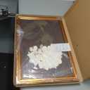 Gold Framed Wall Art Vintage Canvas Wall Art White Hydrangea Flower Floral Artwork Prints Picture for Living Room Bedroom Farmhouse Bathroom Office Decor, 16x24