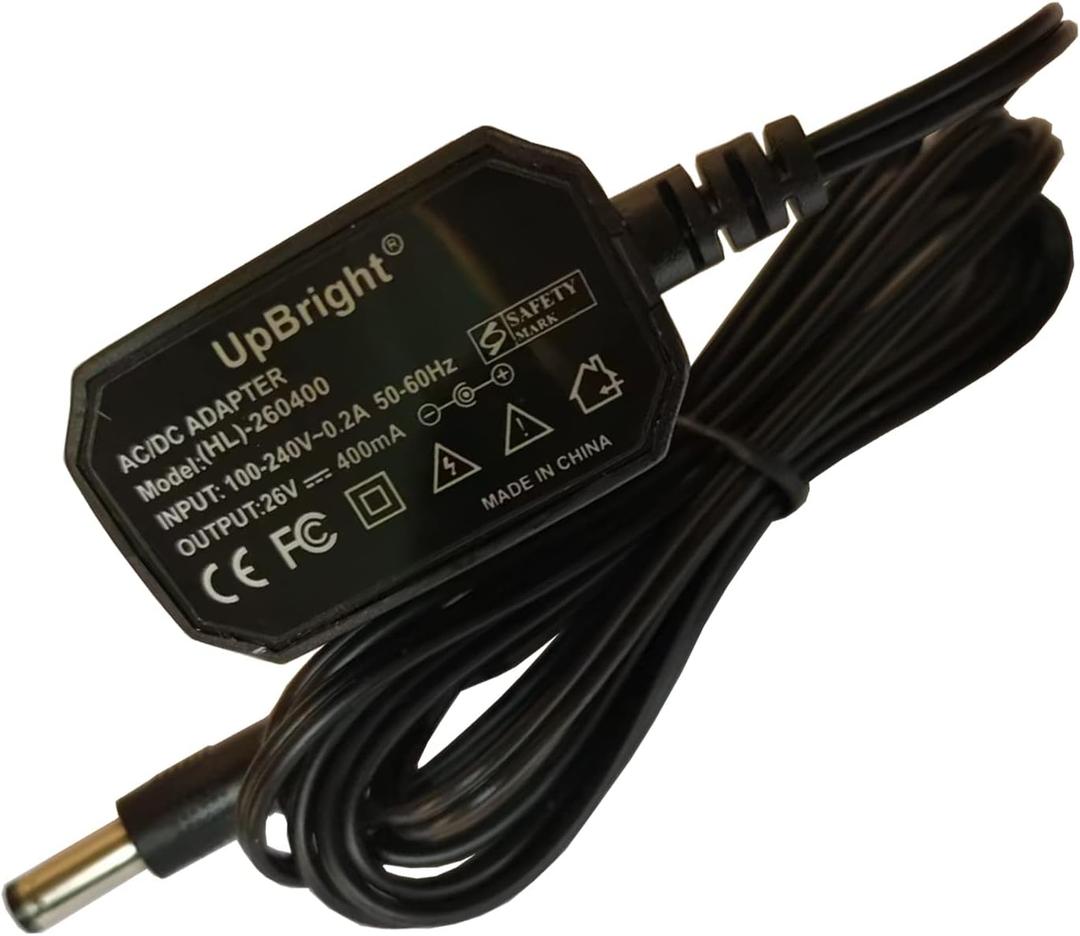 UpBright 26V AC/DC Adapter Compatible with MOOSOO X6 XL-618 XL-618A K17 Pro K17Pro VC01 M24 M8 DC 22.2V 22V Li-ion Battery Cordless Vacuum Cleaner Vac VACX6 XL618A S012A2600400U Power Supply Charger