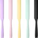 5 Pcs Silicone Jar Spatula, Long Handle Sourdough Spatula for Mixing Scraping and Spreading, for Jars Baking Cake Icing Cream Butter and Batter Kitchen Spatulas Tool (Purple Pink Green Yellow Black)