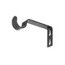 Ivilon Fixed Brackets for Curtain Rods - for 7/8 or 1 Inch Rods. Set of 2 - Black