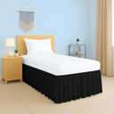 2025 Upgraded Twin XL Dorm Bed Skirt Black | 100% Cotton Blend Bed Skirt with 32" Drop for College Dorm Rooms and Extra Long Twin Beds