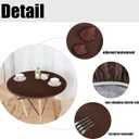 LUSHVIDA Round Vinyl Tablecloth, Waterproof, Fits 36''-44'', Deep Coffee