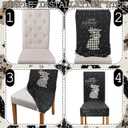 Mindsoft 6 Pcs Easter Chair Covers Print Hunt Eggs Bunny Removable Seat Covers Protector Rabbit Washable Stretch Spring Slipcovers for Easter Spring Hotel Restaurant Party Banquet