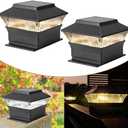Involux 2 Pack Solar Post Cap Lights - Classic #1: for Flat Surfaces & 4x4 Vinyl, Also Fits 4x6 Wood (Sits-On-Top), 25 Lumen 3000K Warm White, Outdoor Deck Fence Light, Waterproof, Matte Black, Missing Screws & Plastic Anchors