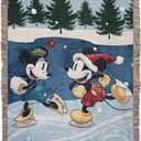 Northwest Mickey Mouse Woven Tapestry Throw Blanket, 48" x 60", Winter Skate