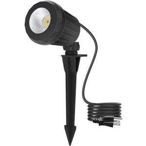Spotlight Outdoor, 2700K Warm White 10W LED Landscape Spot Lights with RGB 3 Lenses, IP67 Waterproof, 120V Plug-in for Holiday & Everyday Decor in Yard Garden Lawn Tree(1 Pack, Black)