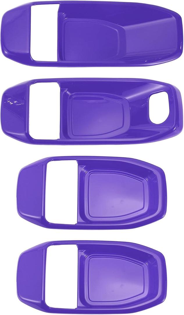1 Set Interior Door Handle Bowl Cover Trims for Jeep Wrangler JL JLU 18-24 for Jeep Gladiator JT 2 Door 4 Door Inside Door Handle Bezel Cover Protector ABS Purple