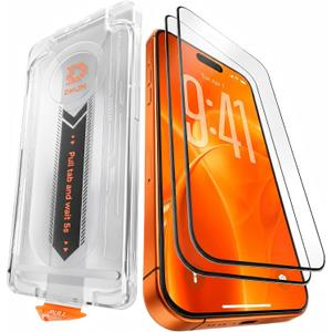 DMJN UNBREAK Designed for iPhone 17 Pro Max Screen Protector 6,9 Inch (N0.1 Military Grade Shatterproof) Tempered Glass, Easy Installation, Case Friendly, Full Coverage, 9H+ Glass, HD Clear, 2 Pack