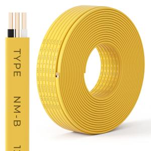 12/2 NM-B Cable, 25ft 12/2 Wire, 20A 600V 105°C, Indoor Residential Wiring