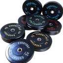 BalanceFrom Color Coded Black Olympic Bumper Plate Weight Plate with Steel Hub, 10LB Pair, Black