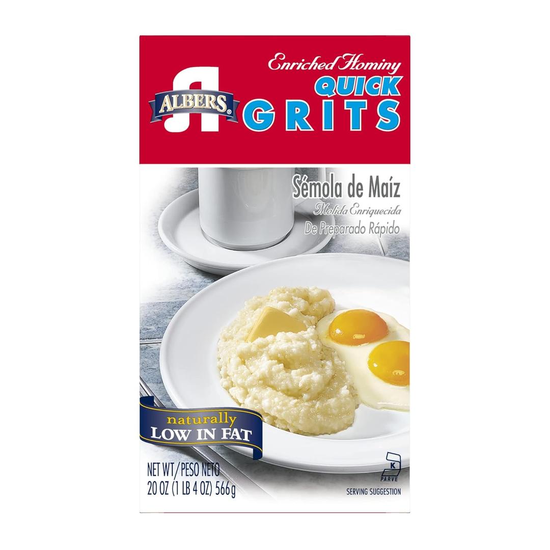 Albers Quick Grits, Naturally Low in Fat, 20 oz Boxes (Pack of 20) Best Before 03/07/2026
