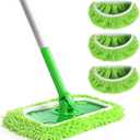 Reusable 100% Coral Fleece Mop Pads Compatible with Swiffer Sweeper, Wet and Dry Flat mop Cover, 3 Pack Washable Pads for Surface/Hardwood Floor Cleaning (Mop is Not Included)