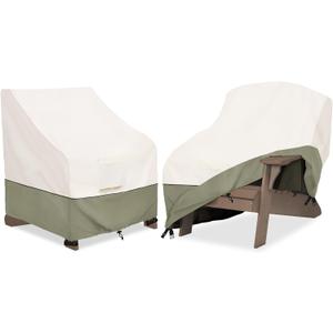Bitubi Waterproof 2 Pack Patio Adirondack Chair Cover for Outdoor Chair Size Up to 35W x 37D x 36H inch,Outdoor Lawn Patio Furniture Covers (Beige)