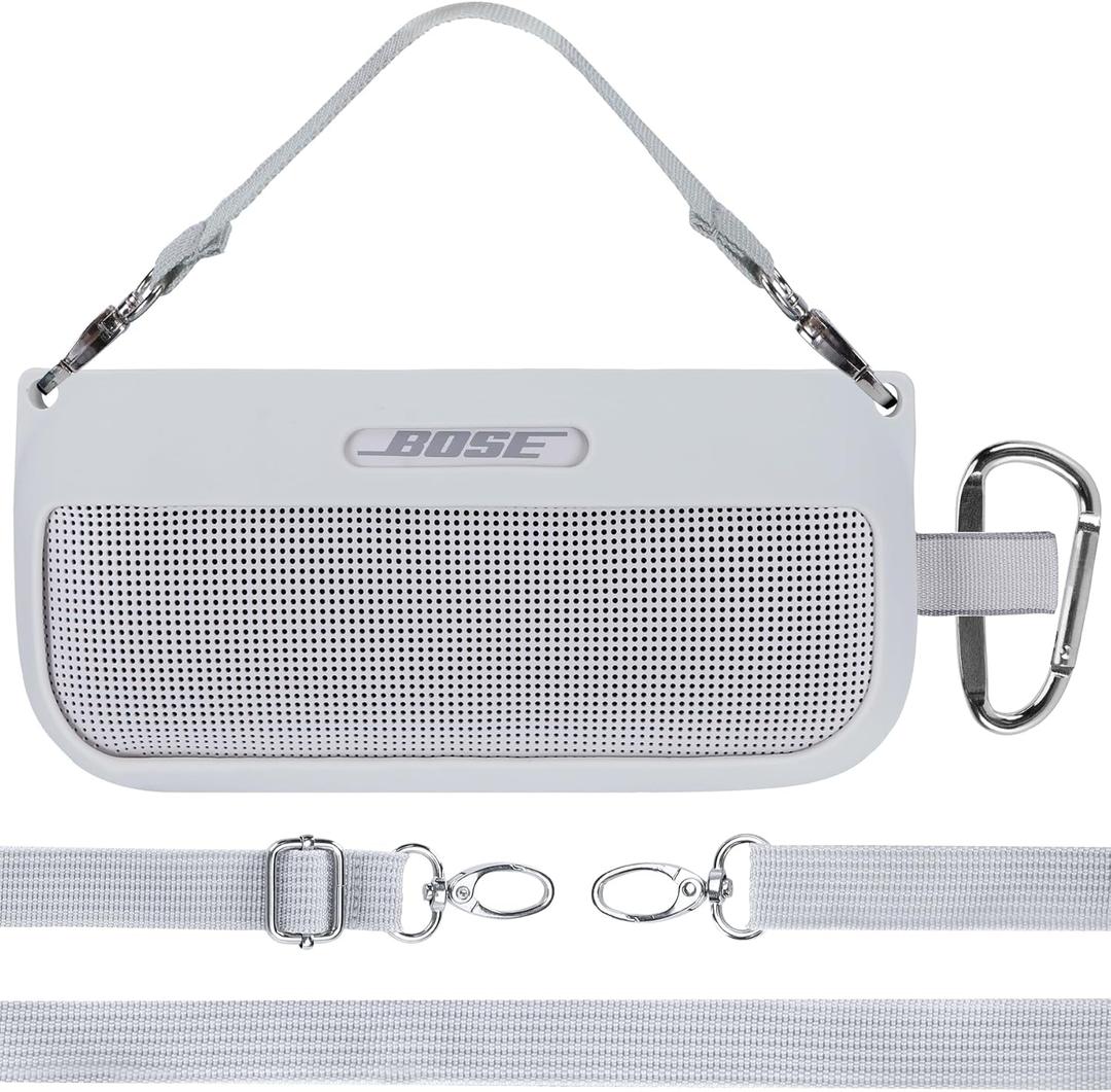 Silicone Cover Compatible with Bose SoundLink Flex Speaker Portable Speaker (Off White Cover)