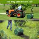 Seeutek Compost Spreader, 24" Upgraded Peat Moss Spreader with 3 Heights, Top Soil Spreader W/Upgraded Side Latches Support Rod Powder Coated Metal Mesh Spreader for Lawn, 2 Way Uses-Push or Tow